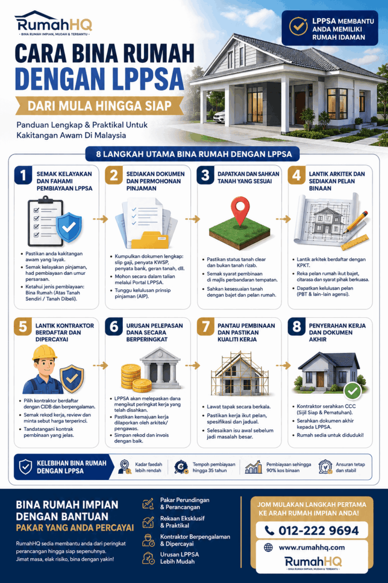 Cara Bina Rumah Dengan LPPSA Dari Mula Hingga Siap: 8 Langkah Wajib Penjawat Awam Elak Loan Lulus Tapi Rumah Tak Jalan! | RumahHQ 4 Cara Bina Rumah Dengan LPPSA Dari Mula Hingga Siap 8 Langkah Wajib Penjawat Awam Elak Loan Lulus Tap