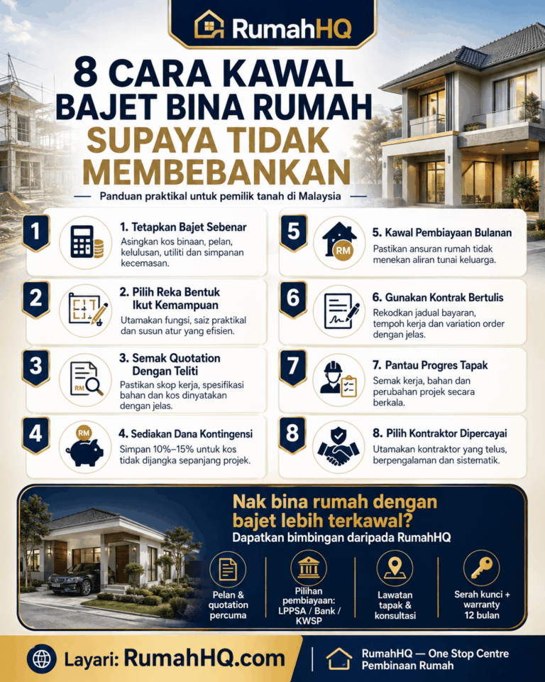 Jangan Sampai Rumah Siap Tapi Poket Sesak: 8 Cara Kawal Bajet Bina Rumah Supaya Tidak Membebankan | RumahHQ 5 Jangan Sampai Rumah Siap Tapi Poket Sesak 8 Cara Kawal Bajet Bina Rumah Supaya Tidak Membebankan