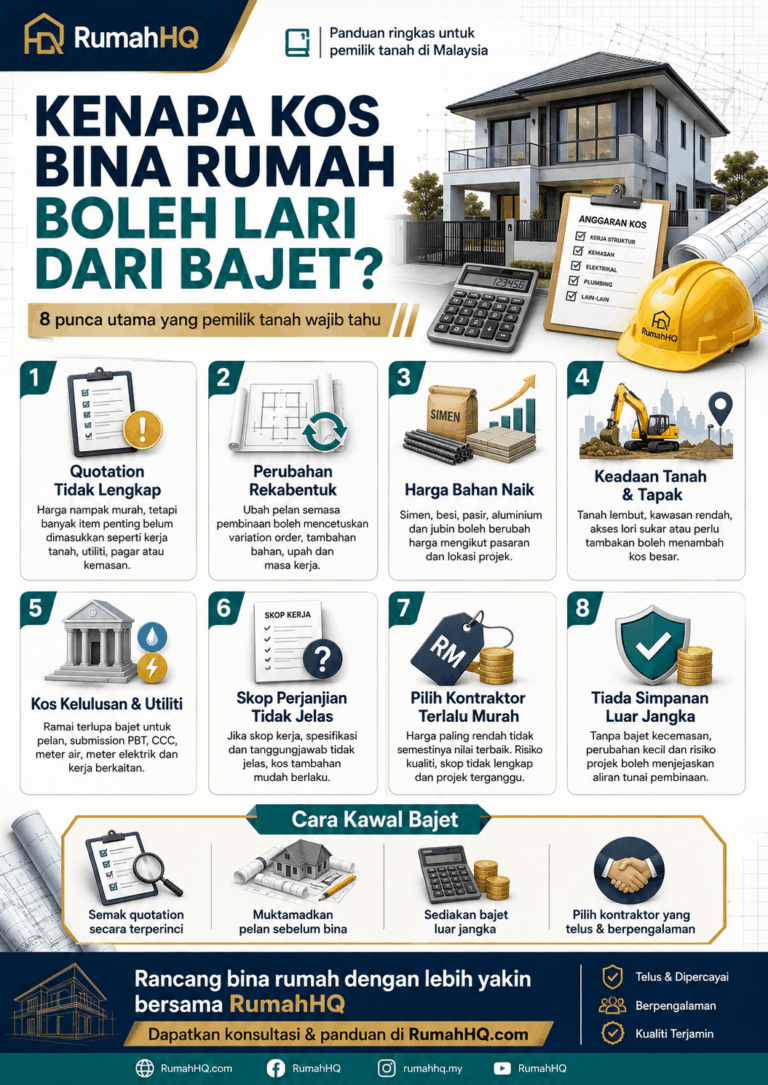 Kenapa Kos Bina Rumah Boleh Lari Dari Bajet 8 Punca Besar Yang Ramai Pemilik Tanah Tak Perasan Sampa
