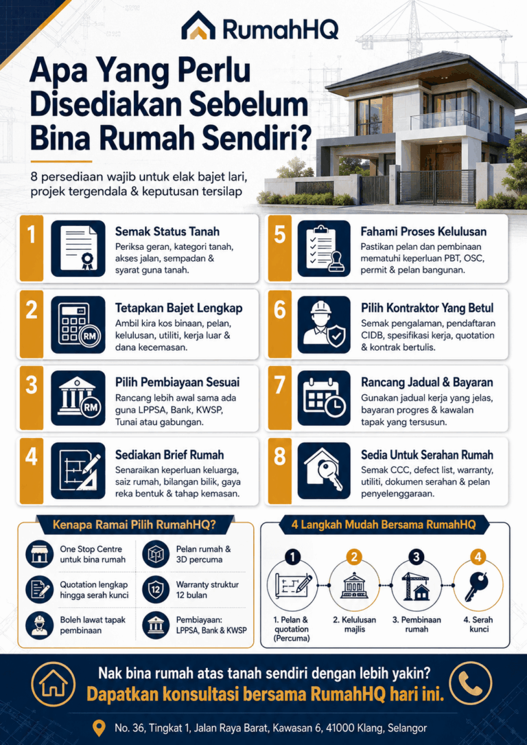 Nak Bina Rumah Sendiri Ini 8 Persediaan Wajib Sebelum Duit Anda Terbakar