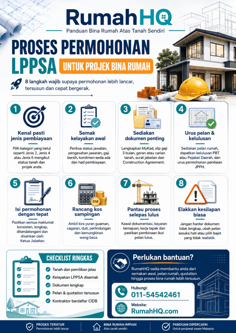 Proses Permohonan LPPSA Untuk Projek Bina Rumah: 8 Langkah Wajib Supaya Permohonan Tak Tersangkut & Rumah Cepat Jalan | RumahHQ 6 Proses Permohonan LPPSA Untuk Projek Bina Rumah 8 Langkah Wajib Supaya Permohonan Tak Tersangkut Rum